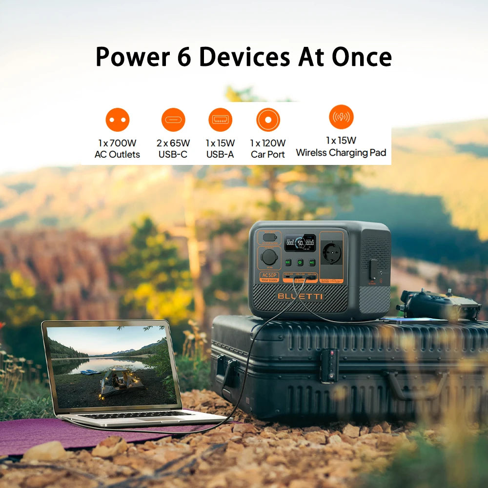 700W 537Wh Dual AC Power Station with UPS LiFePO4 Battery for Outdoor Home Emergency Portable Power Station Solar Generator