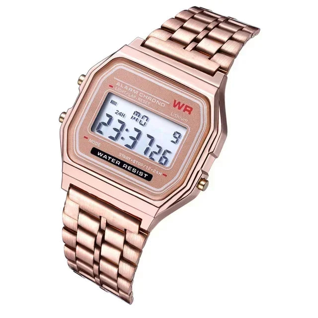 F91W Stainless Steel Band Watch Luxury Waterproof Retro Digital Sports Military Watches Men Women Electronic Wrist Watch Clock