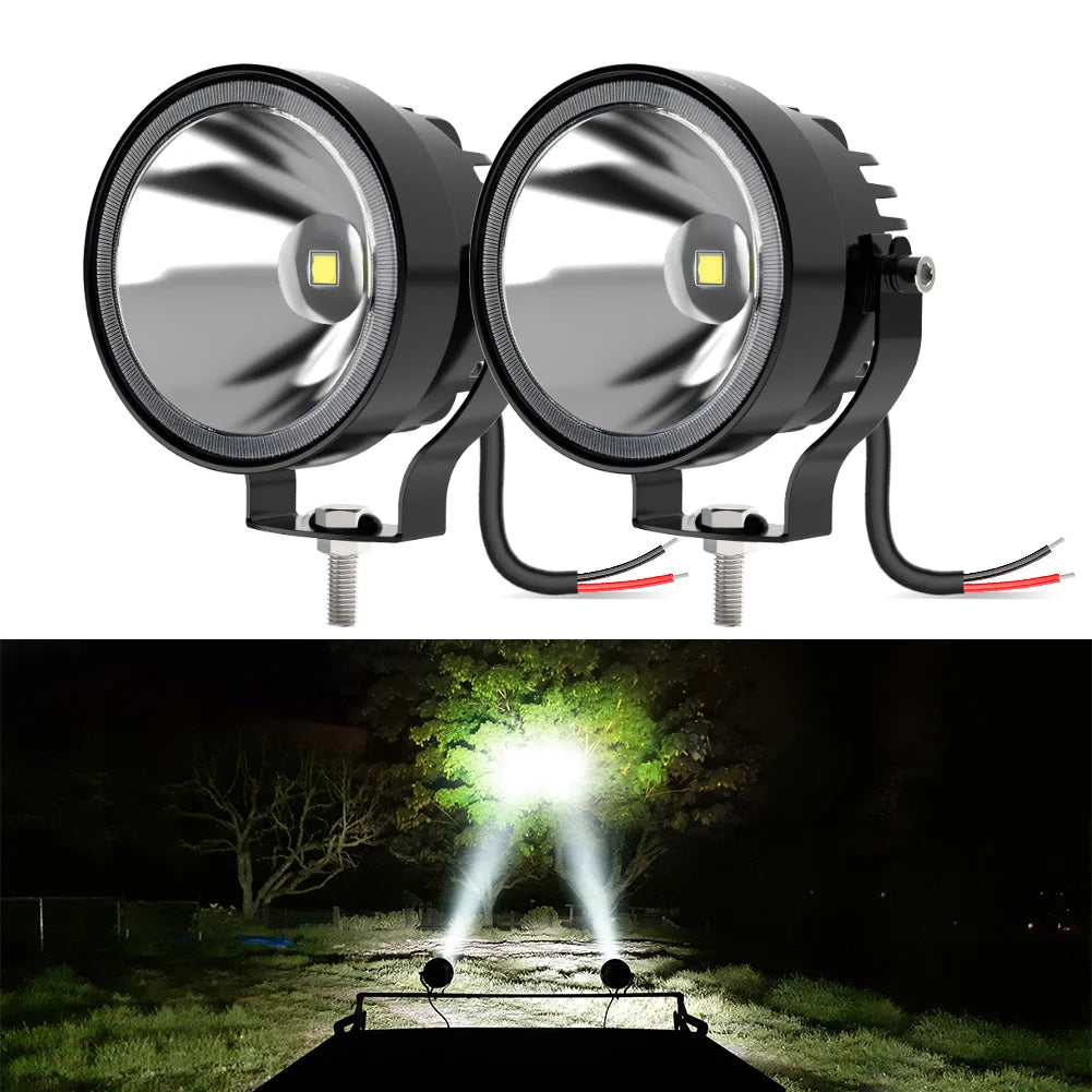 NAOEVO 2pcs 4 Inch Led Work Light Spotlight 4x4 Offroad 60W 14000lm Super Bright White Round Fog Lights For Motorcycle ATV Boat