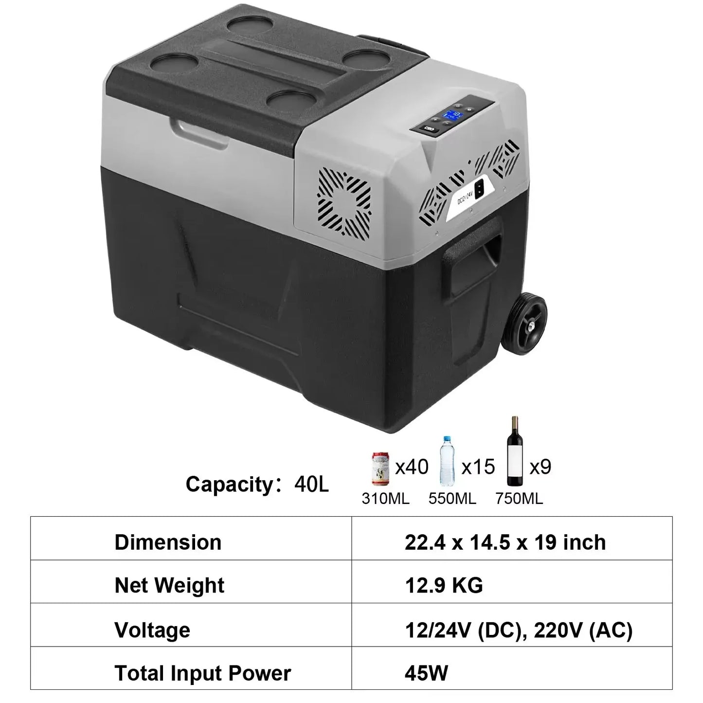 Sihao Car Refrigerator 15L-50L Mini Fridge Freezer Portable Compressor Cooler 12/24V DC 110-240V Ice Box Driving Camping Picnic