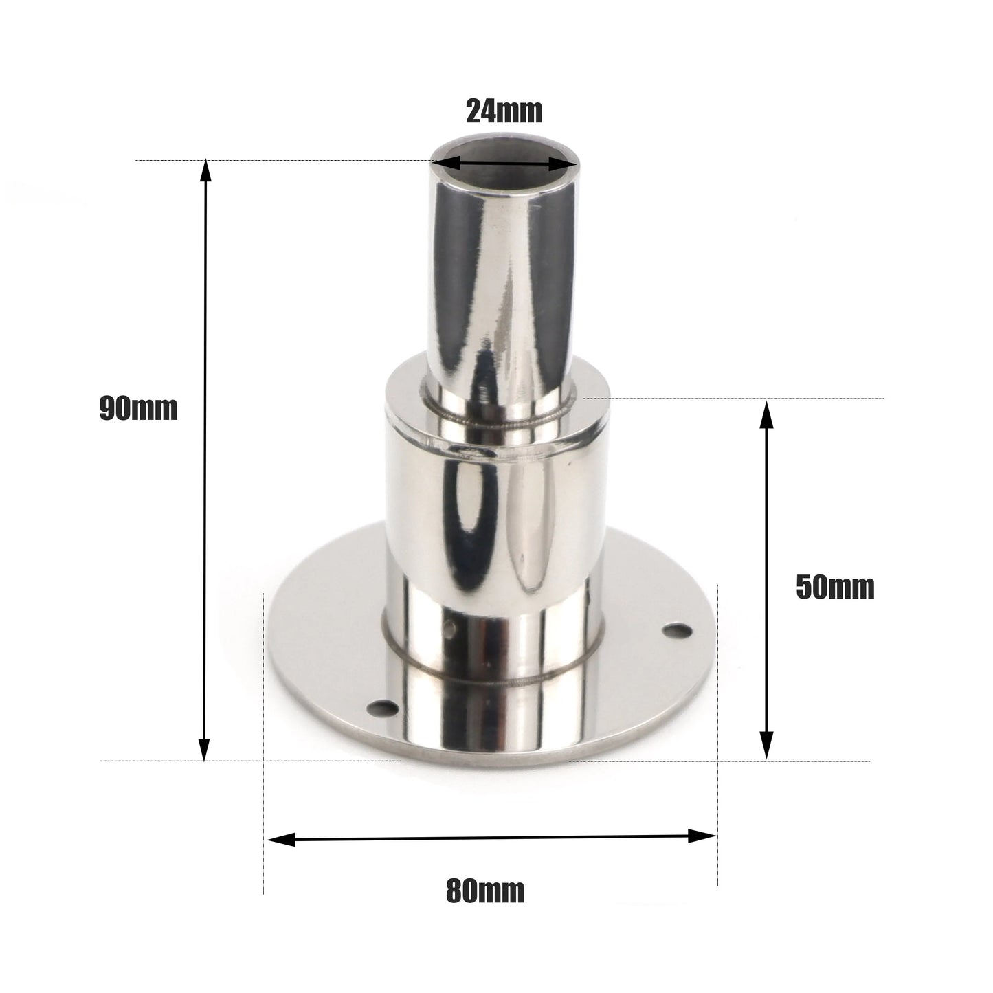 22mm / 24mm Stainless Steel Thru Hull Exhaust Fitting Tube Pipe Socket Hardware Part Air Diesel Heater For Car Boat Truck