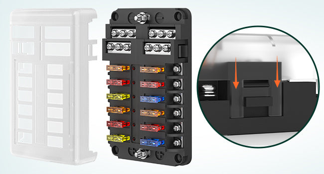 DaierTek 6 12 Way Fuse Block 12 Volt Blade Fuse Block with LED Indicator Circuit Fuse Box 12V ATO/ATC Marine Fuse Panel For Car