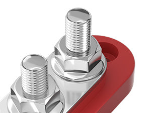 DaierTek Bus Bar 12V Power Distribution Block with Cover 5 x 1/4" Studs Terminal Block Max 150A 48VDC Positive Negative for Auto