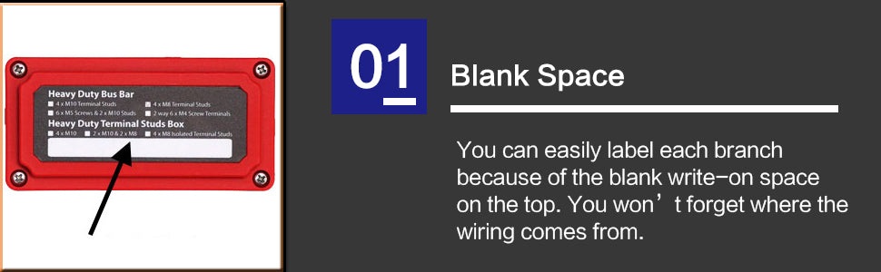 300A Bus Bar Heavy Duty Power Distribution Block Busbar Box Module Design with 4X M8 (5/16") Terminal Studs For Car RV Boat