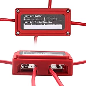300A Bus Bar Heavy Duty Power Distribution Block Busbar Box Module Design with 4X M8 (5/16") Terminal Studs For Car RV Boat