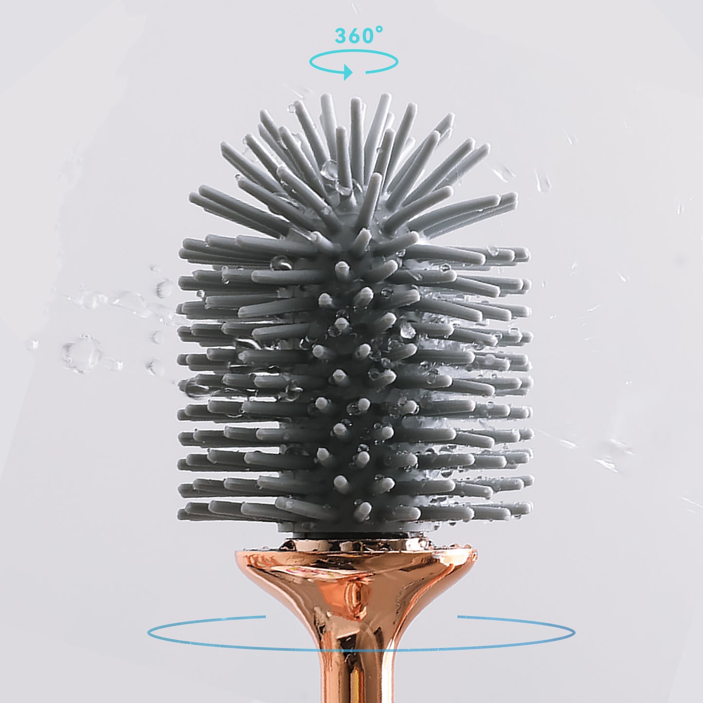 Aokala Toilet Brush and Holder, Elegant Silicone Toilet Bowl Brush Set with Ergonomic Long Handle, Modern Bathroom Decor Cleaning Accessories, Durable, Deep Cleaning Christmas gifts/Halloween gifts! - Black & White