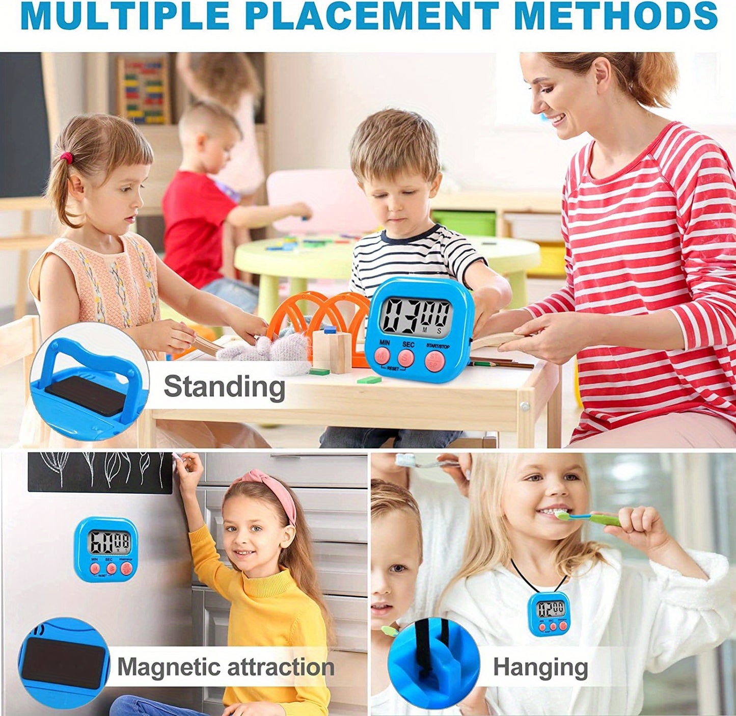 1pc, Dual-Purpose Kitchen Baking Timer with Self-Discipline Reminder and Electronic Alarm - Perfect for BBQ, School, and Back to School Kitchen Accessories