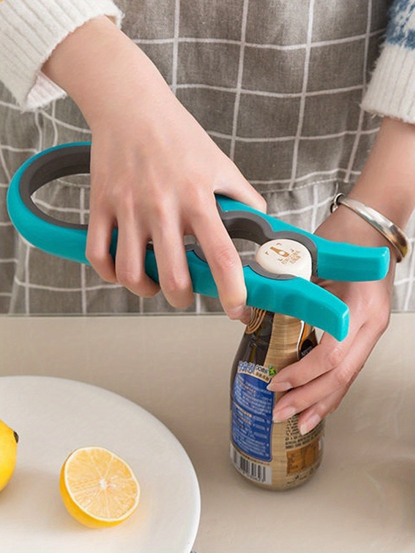 1pc, 4 In 1 Jar Opener, Can Opener For Weak Hands, Easy To Use For Elderly And Arthritis Sufferers, Kitchen Gadgets, Kitchen Stuff, Kitchen Accessories, Home Kitchen Items