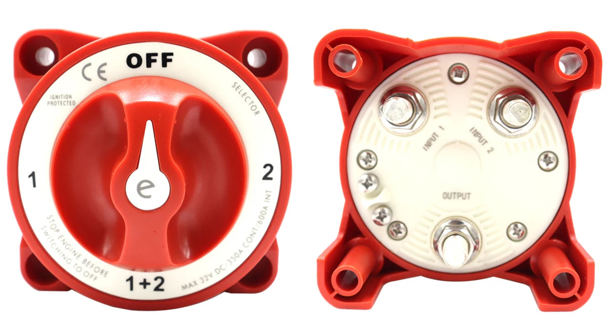 Blue Sea Systems - 32V 350 Amp E-Series Waterproof Ignition Protected Marine Boat Dual Battery Isolator Switches
