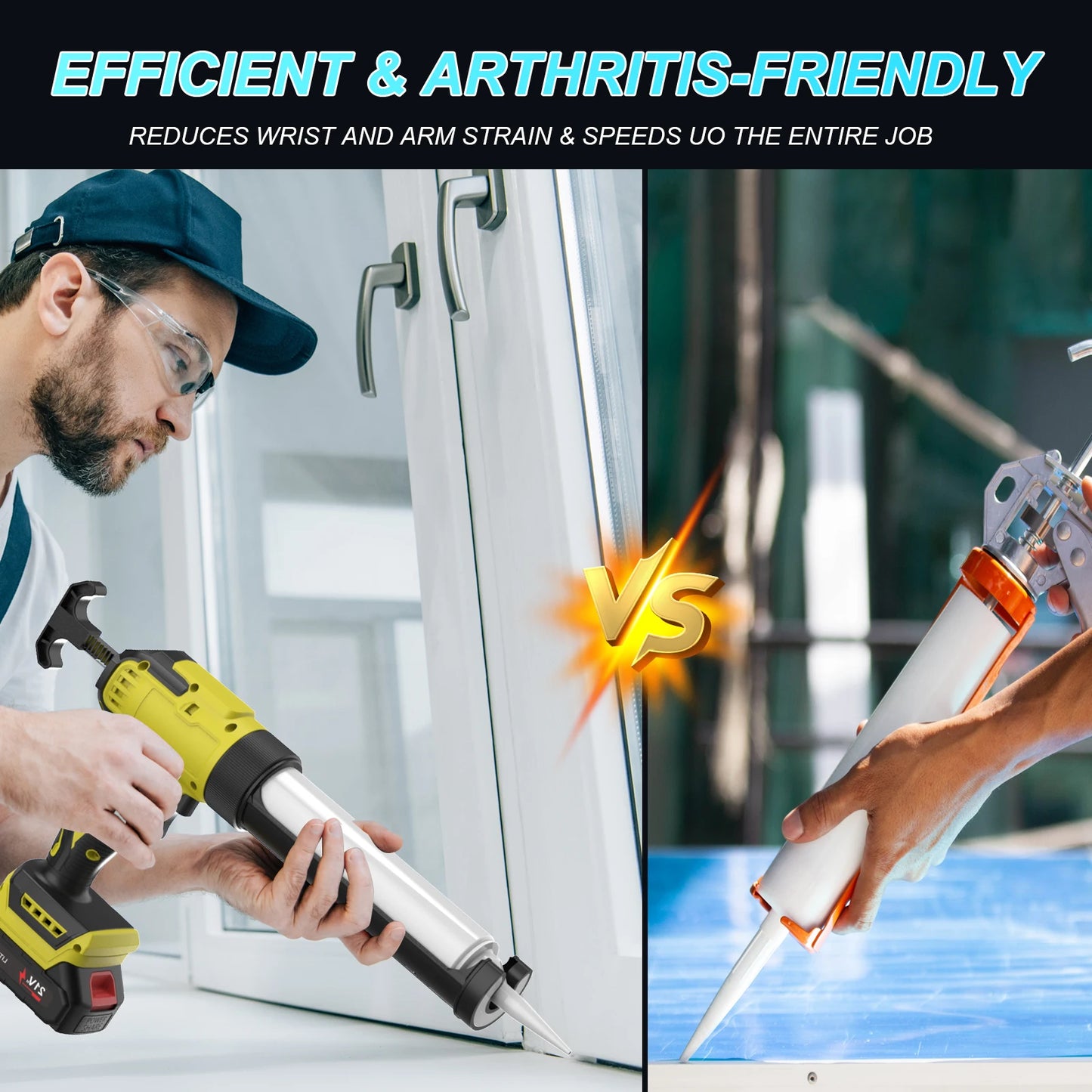 6 Speeds Cordless Caulking Gun Electric Silicone Gun With LED Light Adhesive Gun Doors and Windows For Makita 18V Battery