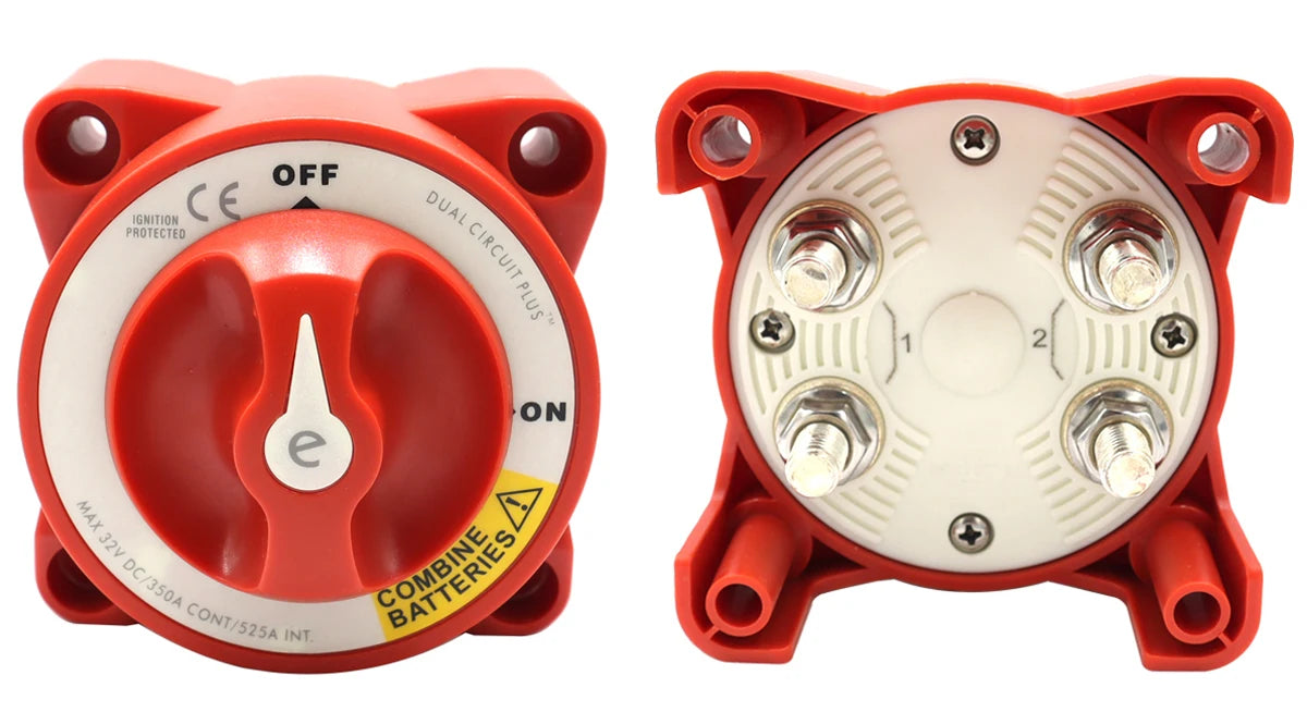 Blue Sea Systems - 32V 350 Amp E-Series Waterproof Ignition Protected Marine Boat Dual Battery Isolator Switches