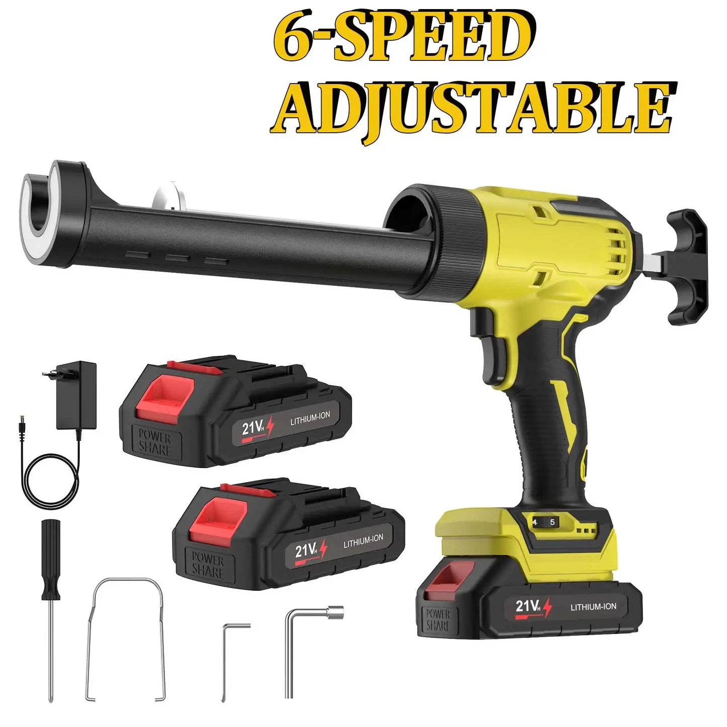 6 Speeds Cordless Caulking Gun Electric Silicone Gun With LED Light Adhesive Gun Doors and Windows For Makita 18V Battery