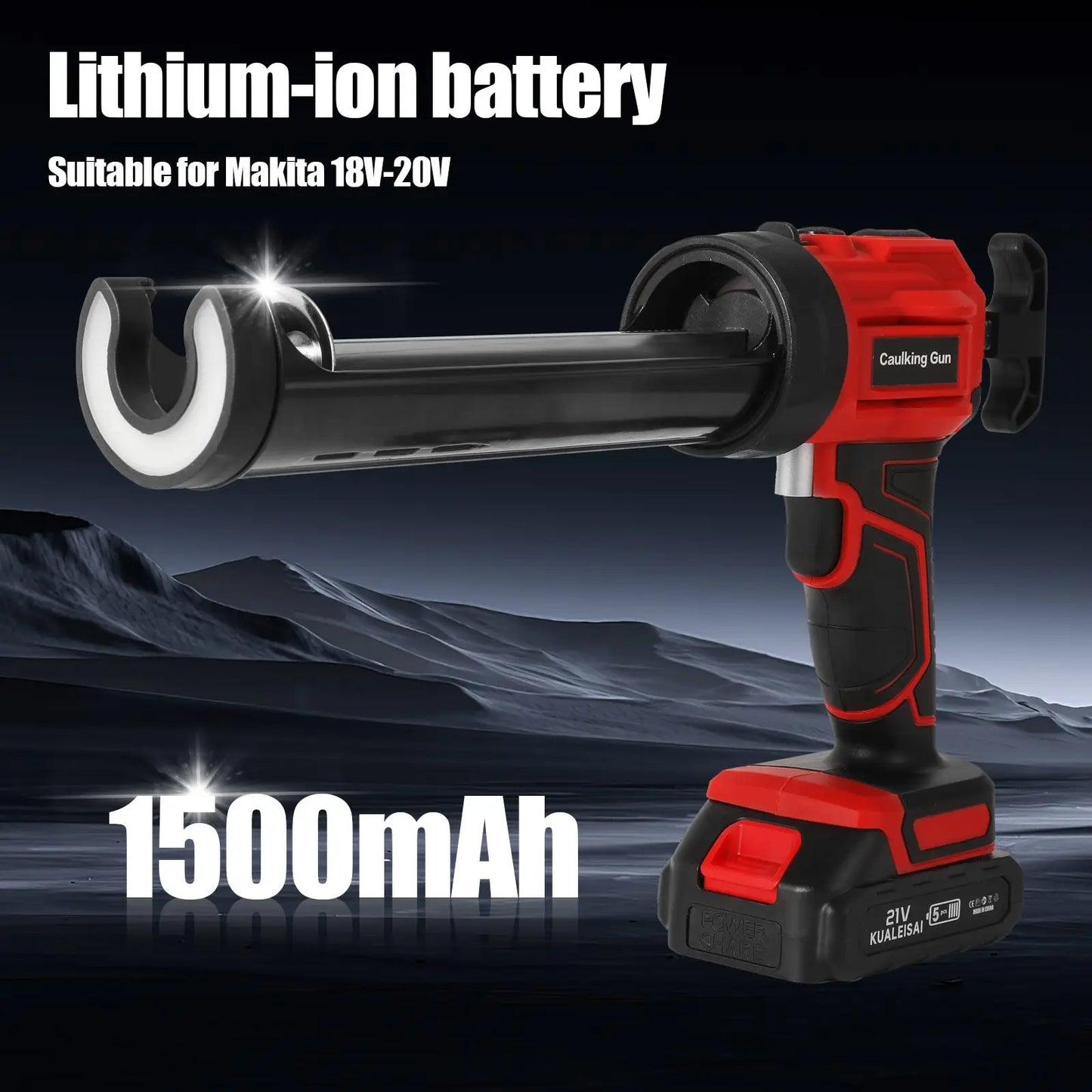 Cordless Electric Silicone Caulking Gun, LED Light, 4 Velocidade Ajustável, Makita 18V Bateria, 10 oz, 300ml, Sem Bateria