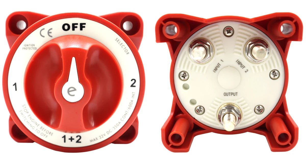Blue Sea Systems - 32V 350 Amp E-Series Waterproof Ignition Protected Marine Boat Dual Battery Isolator Switches