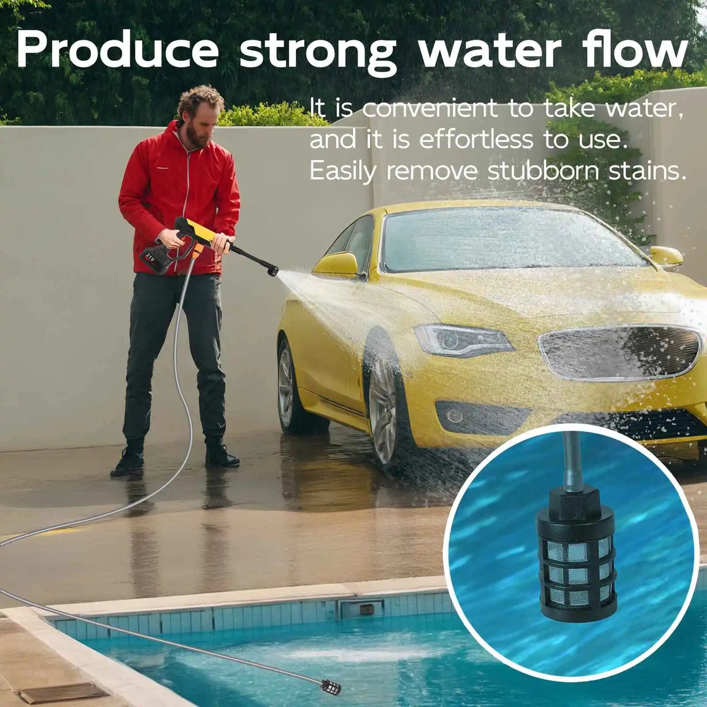 3500W/200Bar Brushed Electric High Pressure Washer Car Wash Water Gun Garden Irrigation Tool for Makita 18V Battery