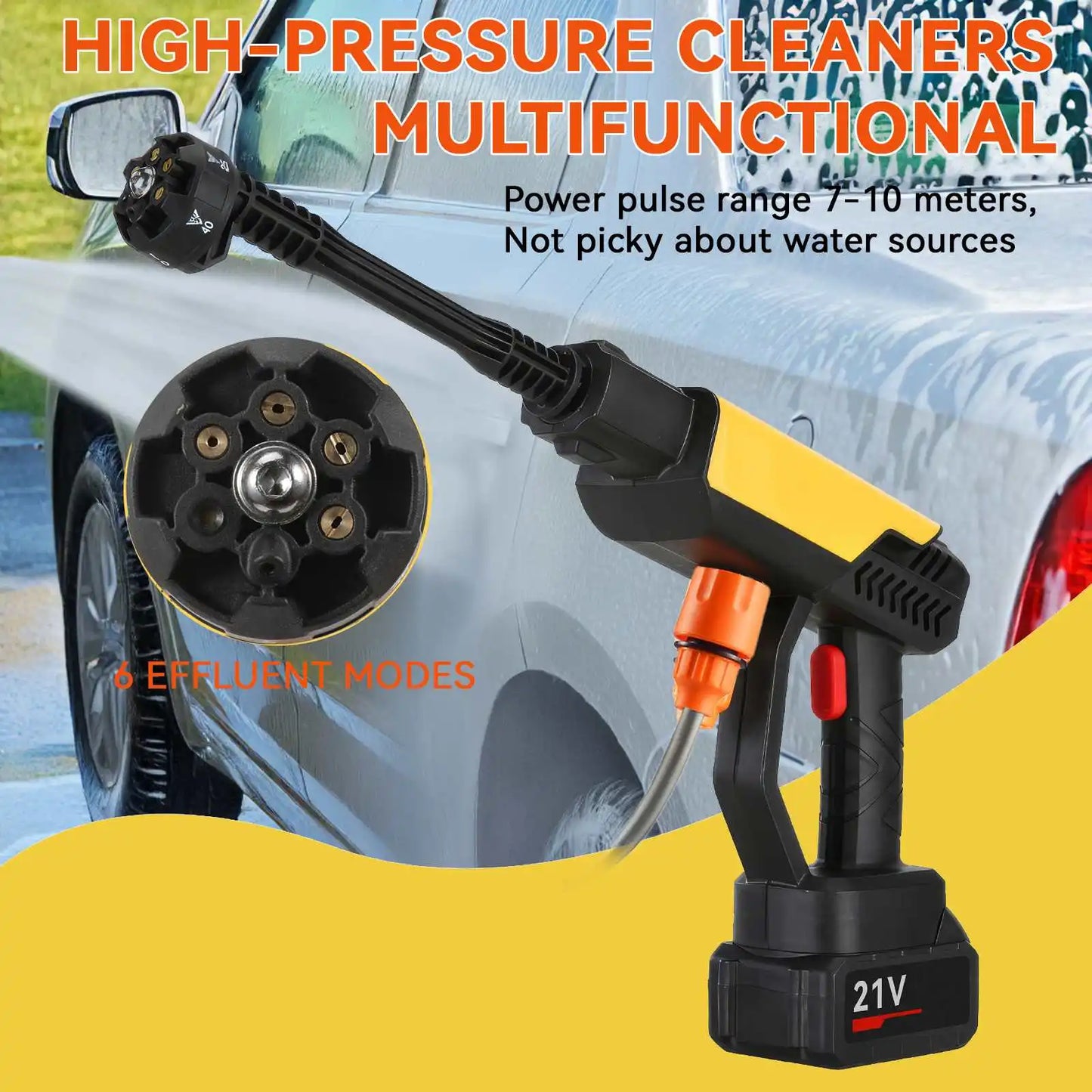 3500W/200Bar Brushed Electric High Pressure Washer Car Wash Water Gun Garden Irrigation Tool for Makita 18V Battery