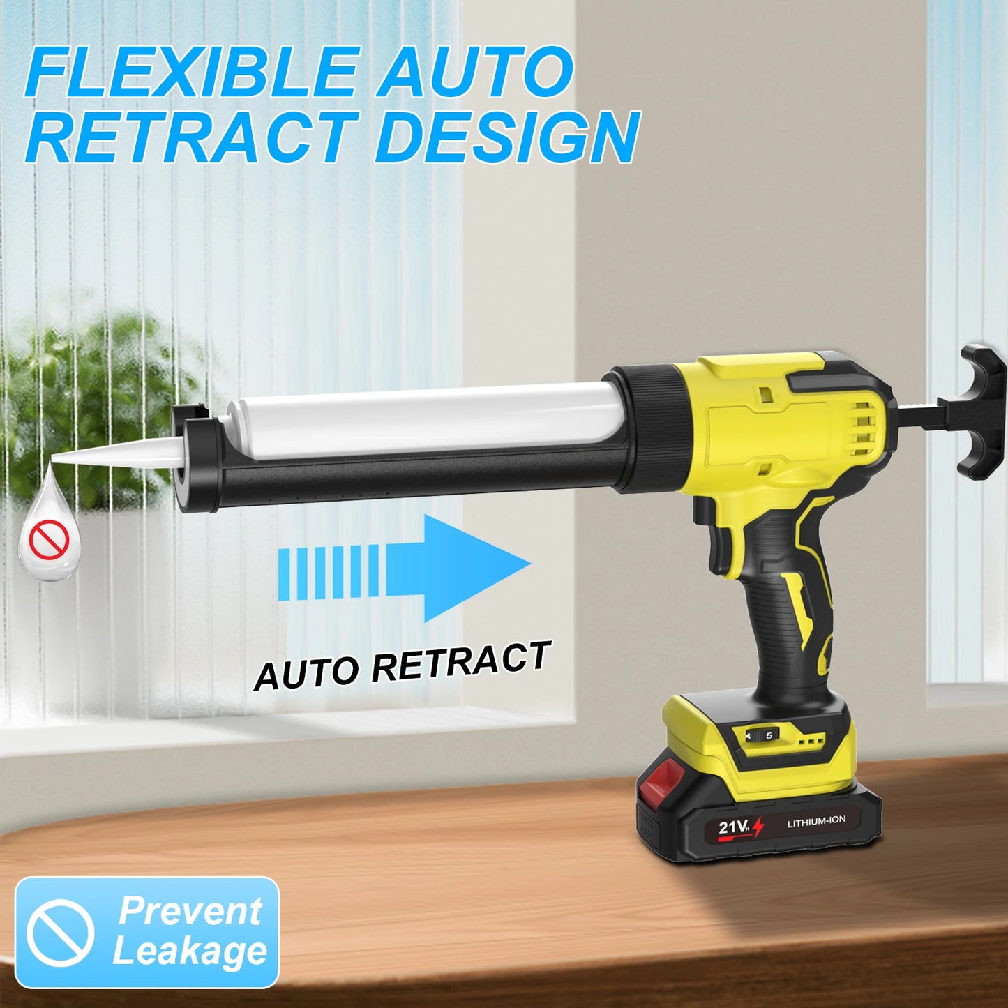 6 Speeds Cordless Caulking Gun Electric Silicone Gun With LED Light Adhesive Gun Doors and Windows For Makita 18V Battery