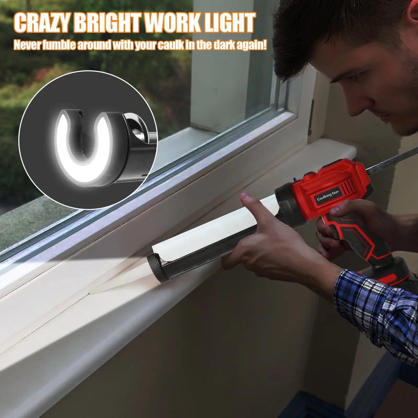 Cordless Electric Silicone Caulking Gun, LED Light, 4 Velocidade Ajustável, Makita 18V Bateria, 10 oz, 300ml, Sem Bateria