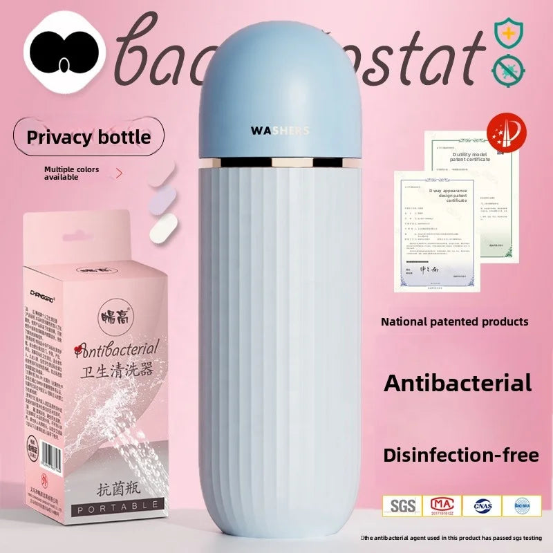500ml Portable Feminine Hygiene Washer with Antimicrobial Material, Retractable Nozzle & Water Control