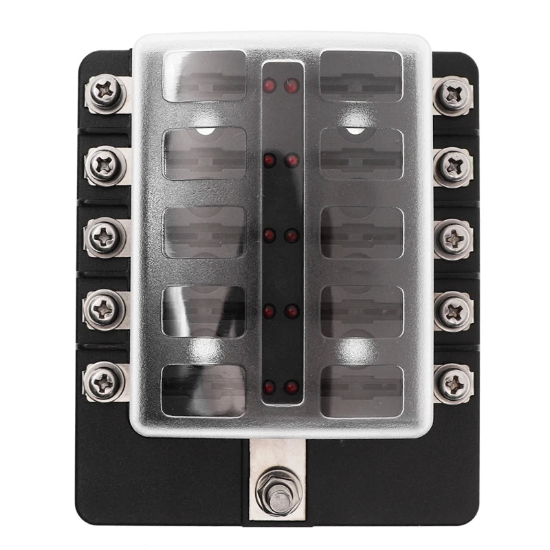 ACCESTING 6/12 Way Blade Fuse 12-24V Car Boat Fuse Box Holder With Plastic Cover For Power Panel Board Camper RV Accessorie
