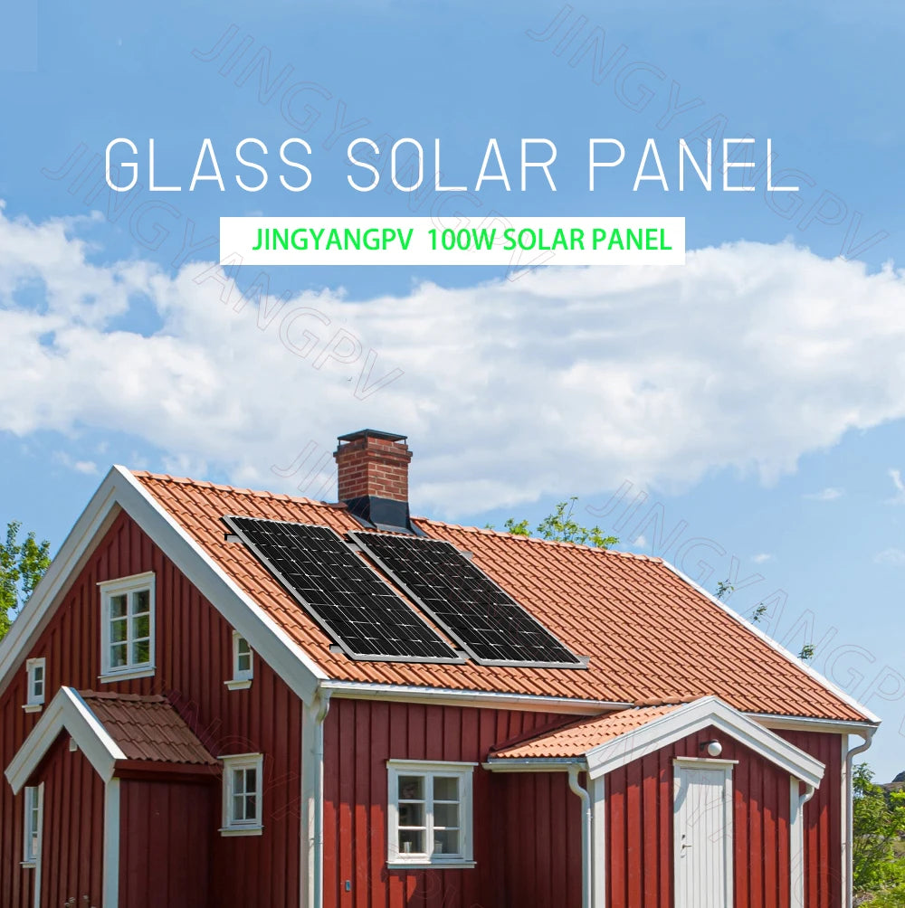 120W 240W 360W 480W Glass Rigid Solar Panel 18V Photovoltaic Panel Monocrystaillne Solar Cell12V/24V Battery Charger Home Roof