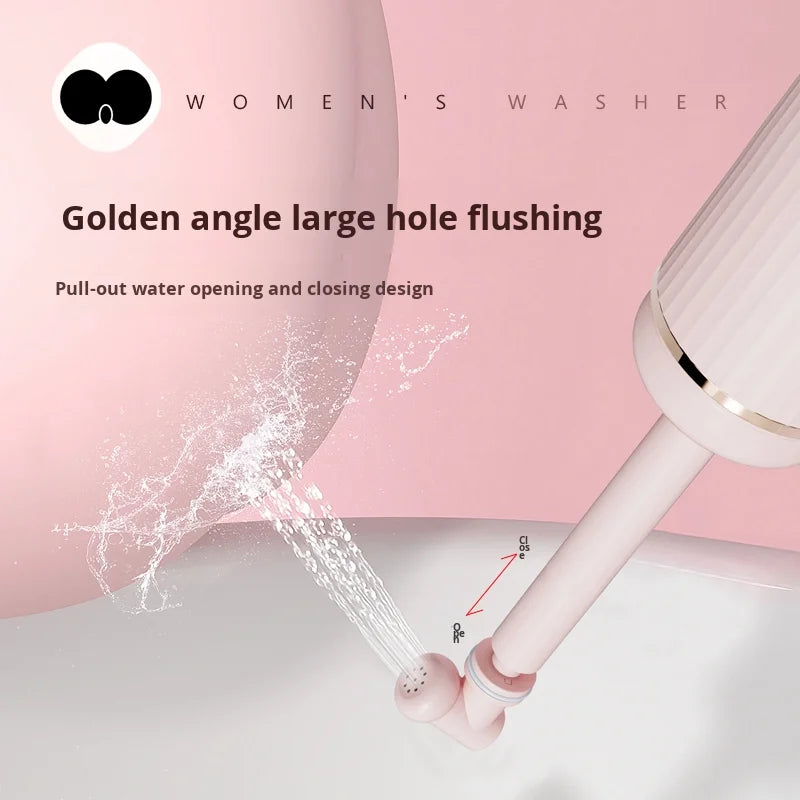 500ml Portable Feminine Hygiene Washer with Antimicrobial Material, Retractable Nozzle & Water Control