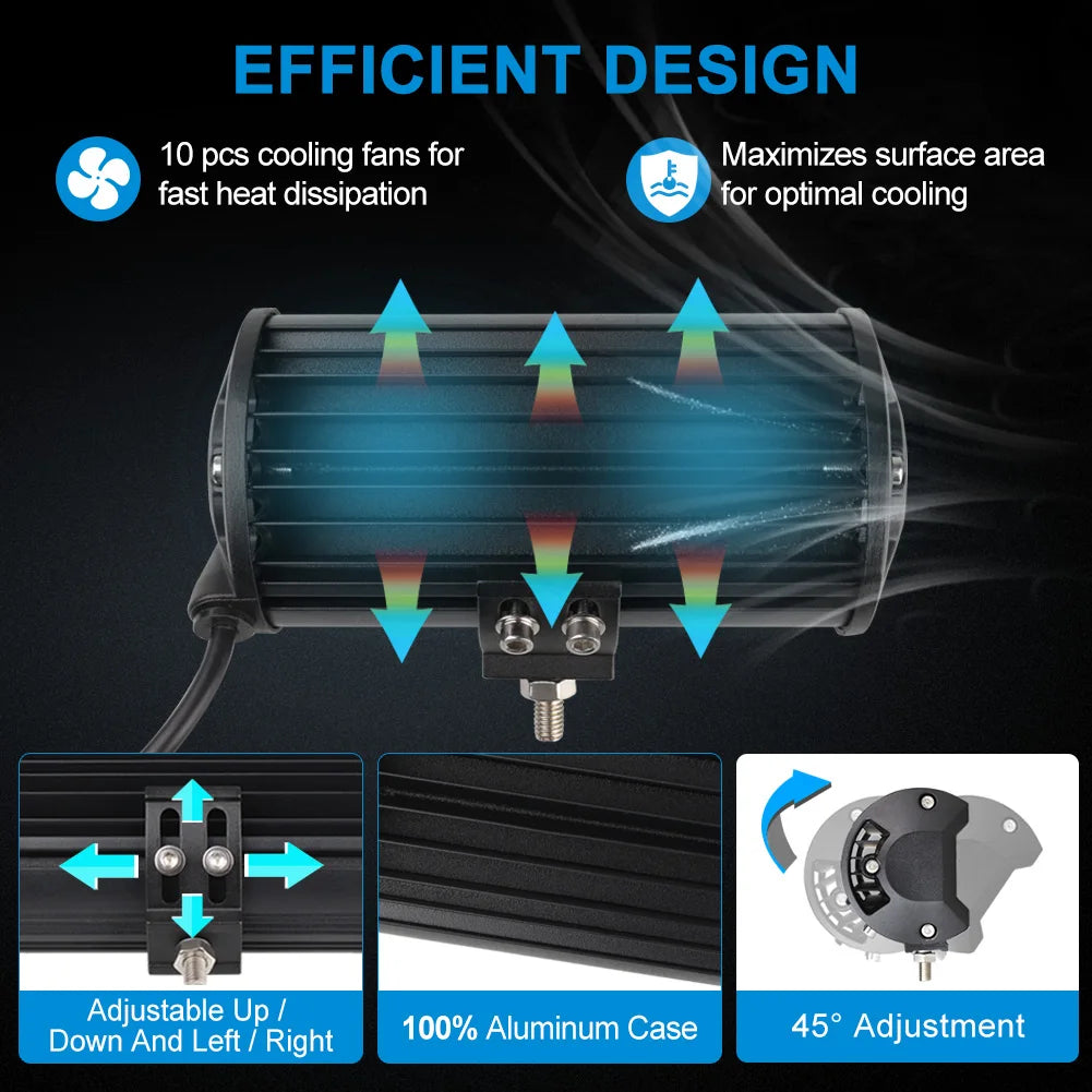 NAOEVO 7 Inch LED Bar Light Off Road 240W 12V 24V Combo Beam led Work Lamp Bracket for Niva lada 4x4 Truck ATV Accessories