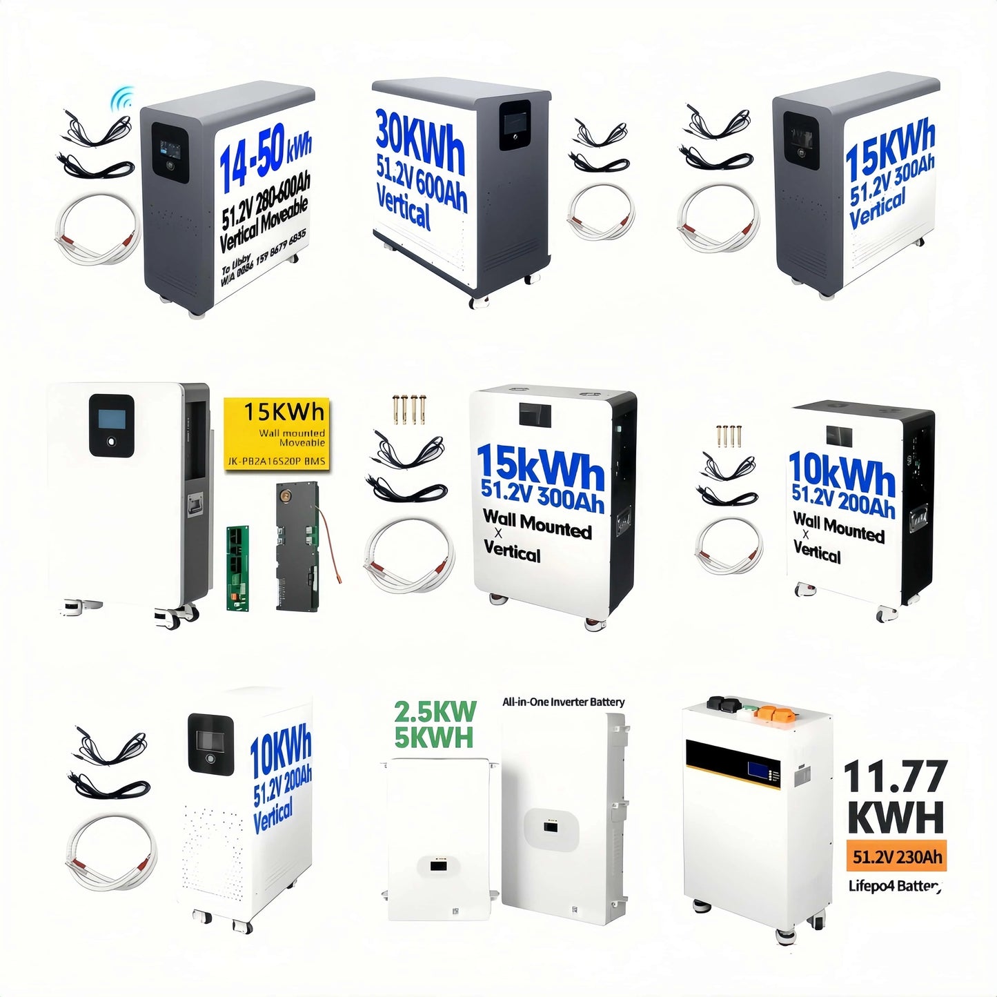 2025 New Arrivals 15kwh Battery Lifepo4 Romania 51.2V 300ah 600ah 1000ah 50kwh Home Storage System Pack Eu Stock