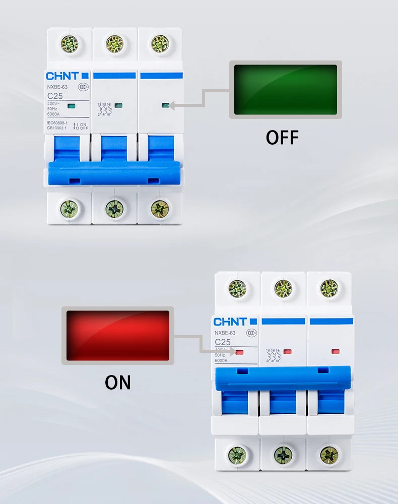 CHINT NXB-63 DZ30 DZ40 EPN DPN TPN 1P 2P 3P 4P AC 230/400V Circuit Breaker DIN Rail Mounting Miniature Household Air Switch