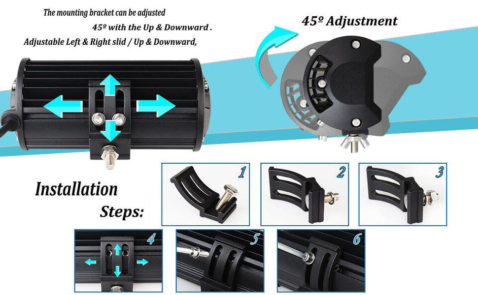 NAOEVO 7 Inch LED Bar Light Off Road 240W 12V 24V Combo Beam led Work Lamp Bracket for Niva lada 4x4 Truck ATV Accessories