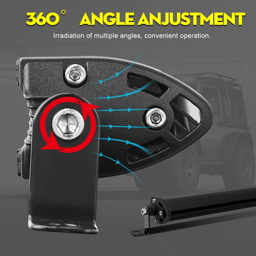 UNI-SHINE 22inch 104W Led Light Bar 12000LM Single Row Led Work Driving Lights Offroad Truck SUV ATV Tractor Car Boat 12V 24V