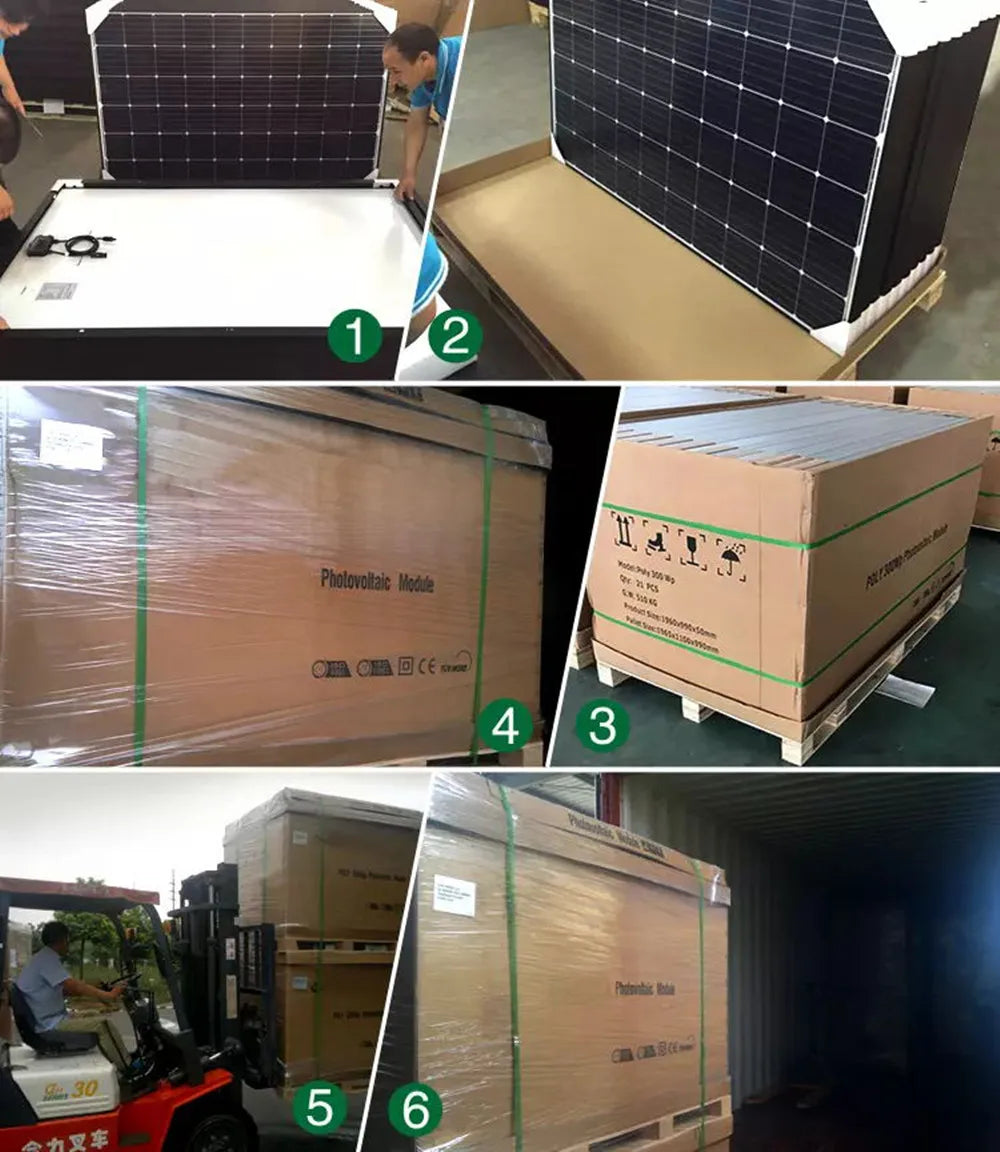 120W 240W 360W 480W Glass Rigid Solar Panel 18V Photovoltaic Panel Monocrystaillne Solar Cell12V/24V Battery Charger Home Roof