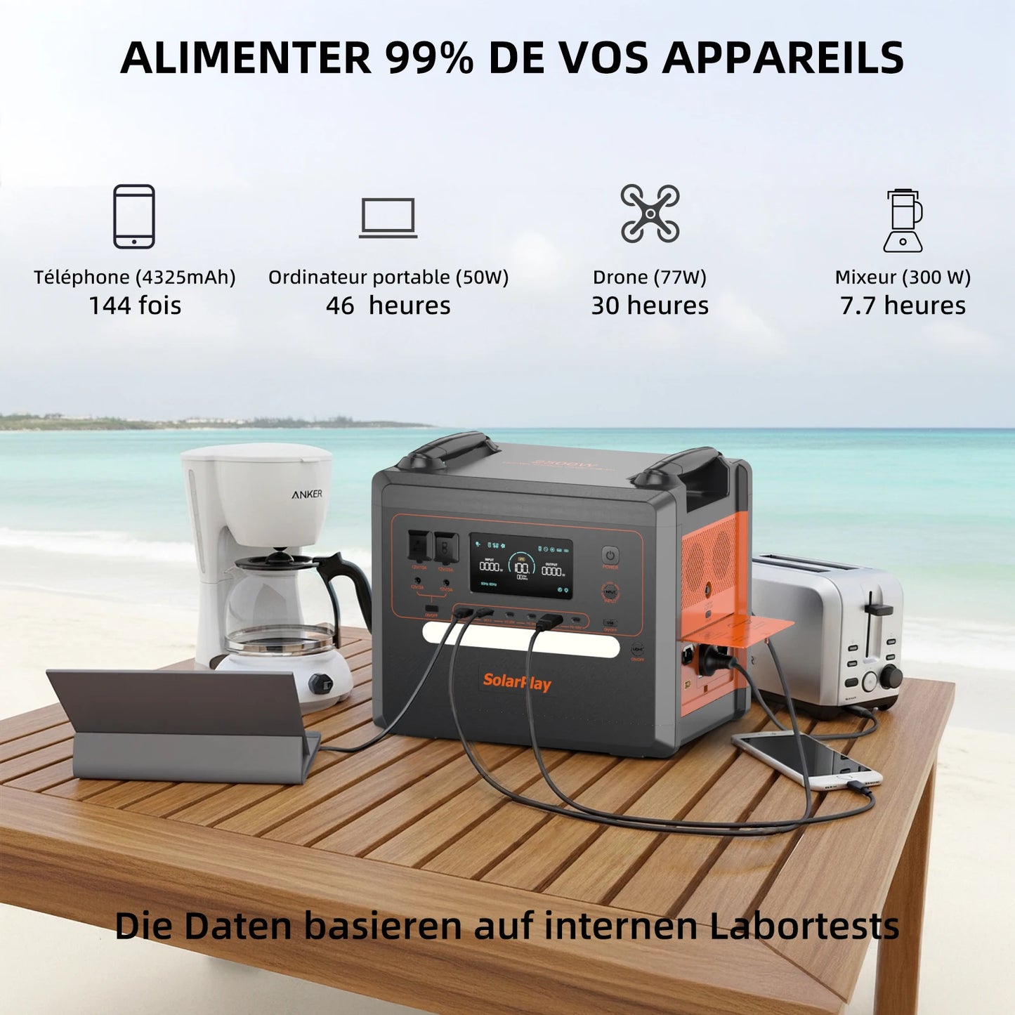 Solarplay Lifepo4 Batterie Li-ion Station D'énergie Solaire Mobile