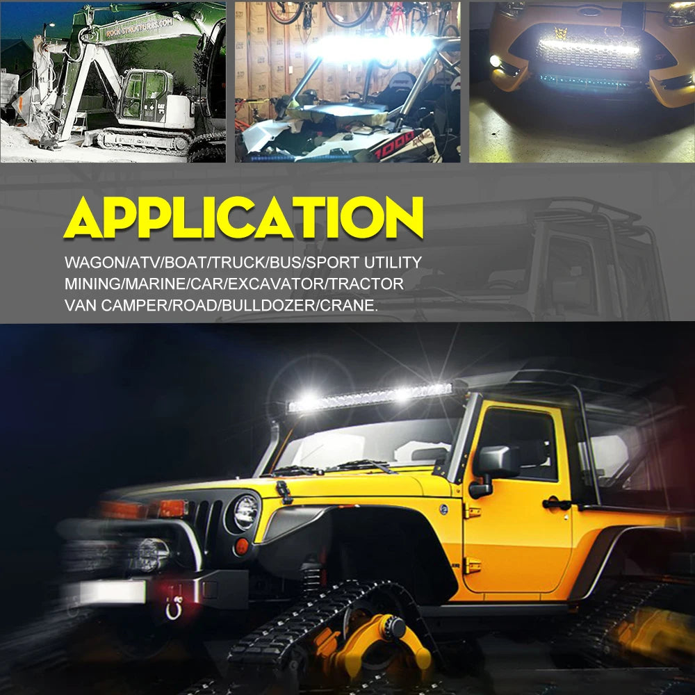 UNI-SHINE 22inch 104W Led Light Bar 12000LM Single Row Led Work Driving Lights Offroad Truck SUV ATV Tractor Car Boat 12V 24V