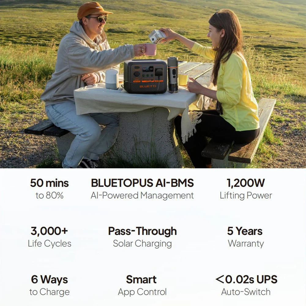 700W 537Wh Dual AC Power Station with UPS LiFePO4 Battery for Outdoor Home Emergency Portable Power Station Solar Generator