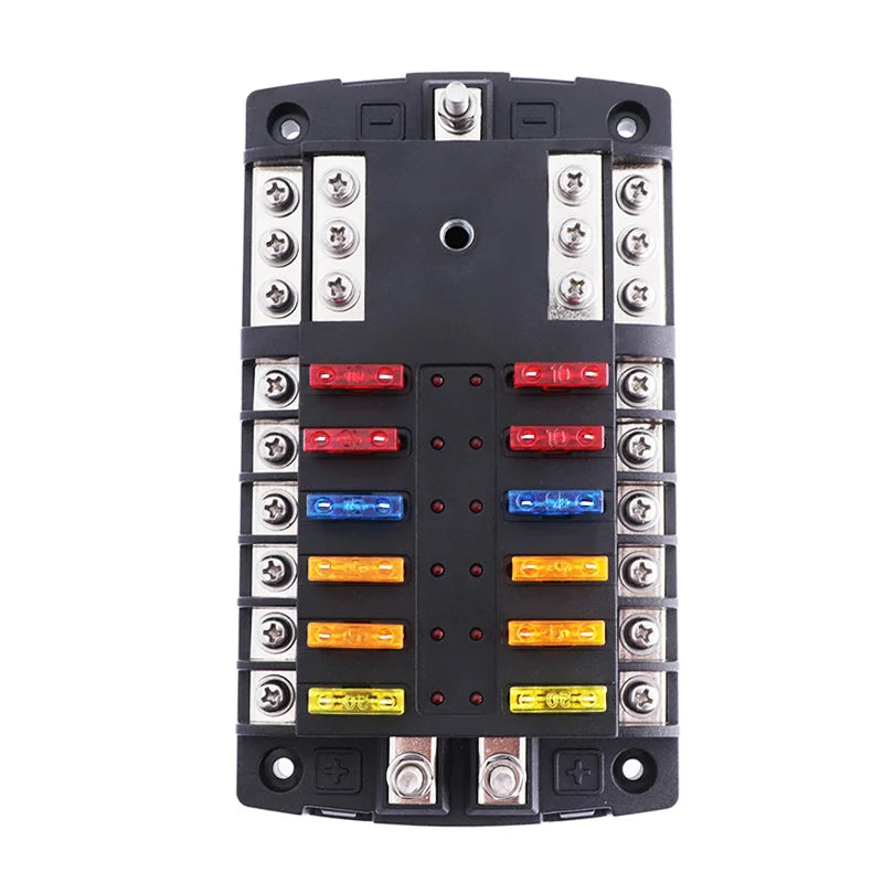 ACCESTING 6/12 Way Blade Fuse 12-24V Car Boat Fuse Box Holder With Plastic Cover For Power Panel Board Camper RV Accessorie