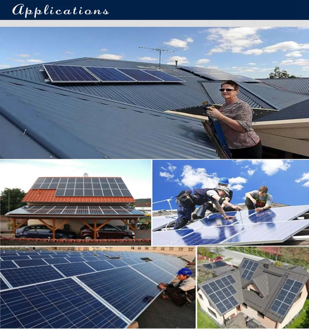 120W 240W 360W 480W Glass Rigid Solar Panel 18V Photovoltaic Panel Monocrystaillne Solar Cell12V/24V Battery Charger Home Roof