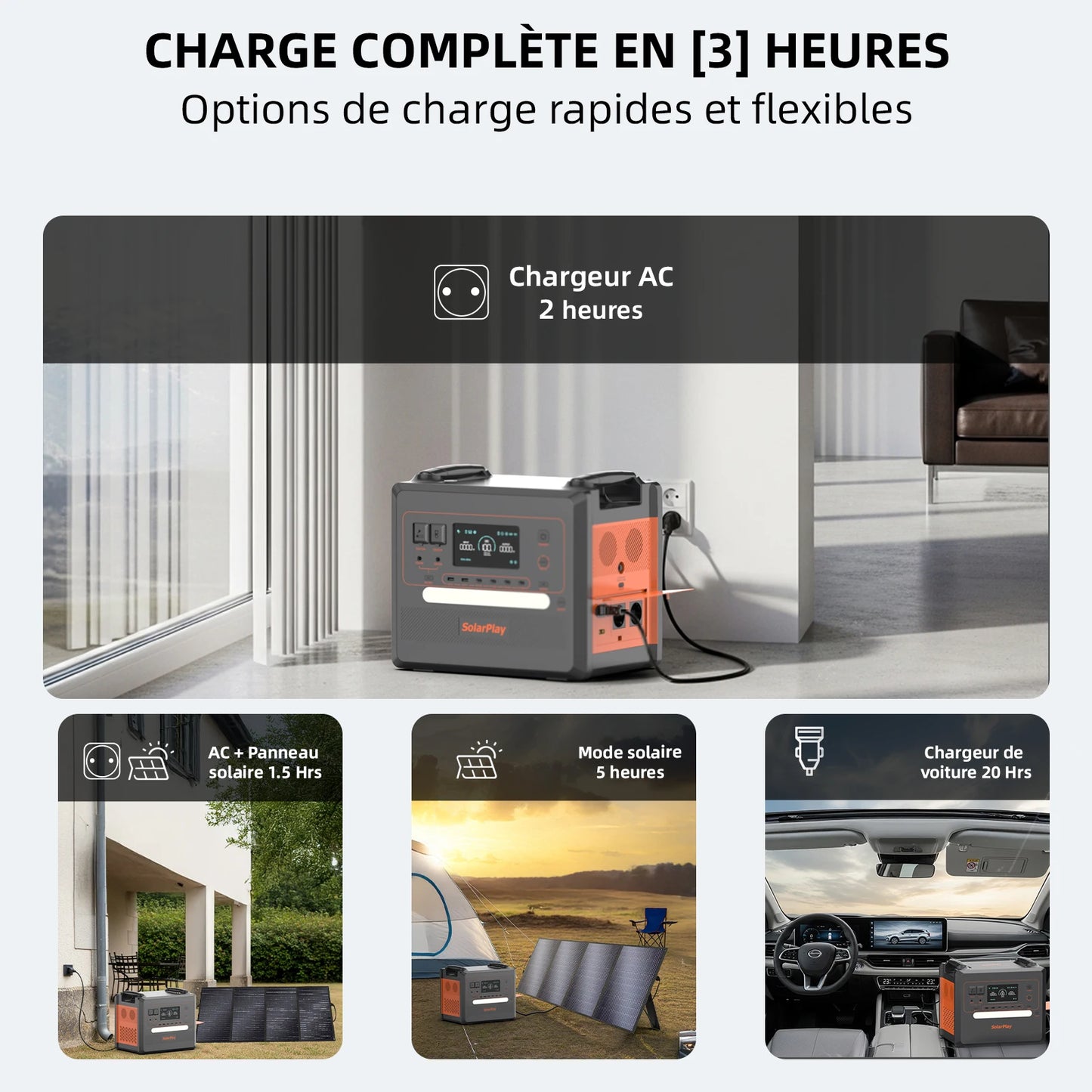 Solarplay Lifepo4 Batterie Li-ion Station D'énergie Solaire Mobile