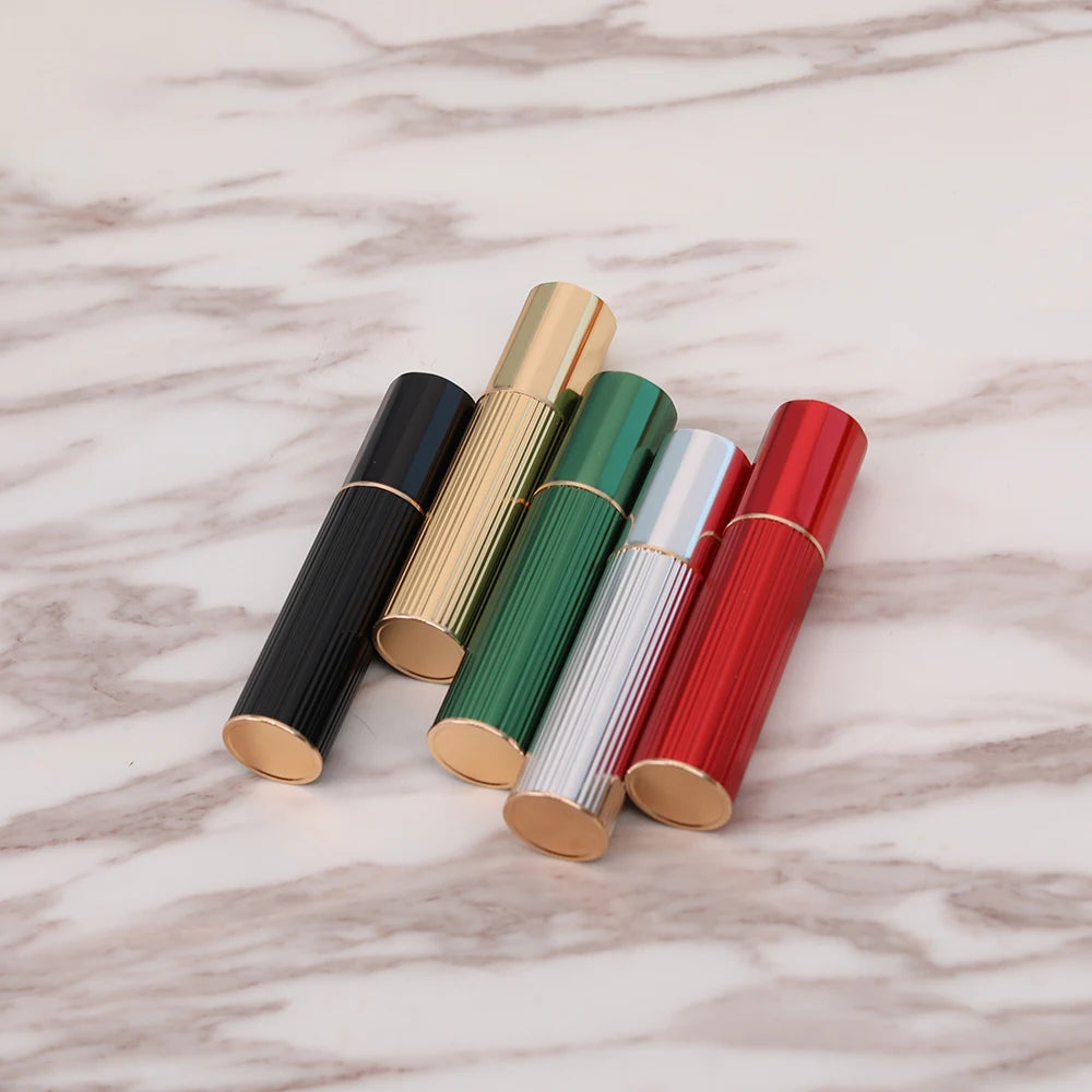 Green Silver Mini Travel Portable Perfume Atomizer 5ml 8ml 10ml Refillable Matte Finish Spray Bottle with Pump Sayer