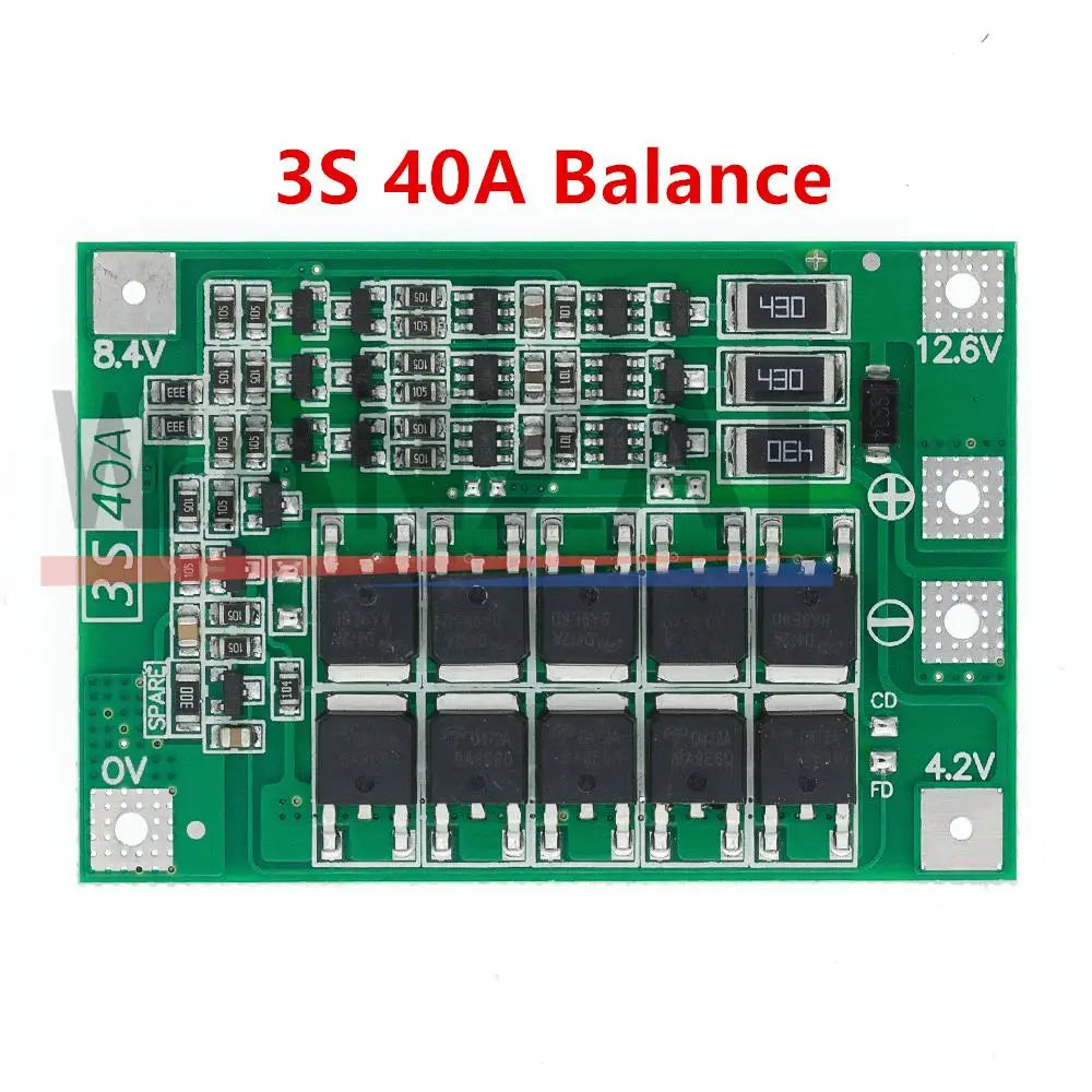 3S 4S 40A 60A Li-ion Lithium Battery Charger Protection Board 18650 BMS For Drill Motor 11.1V 12.6V/14.8V 16.8V Enhance Balance