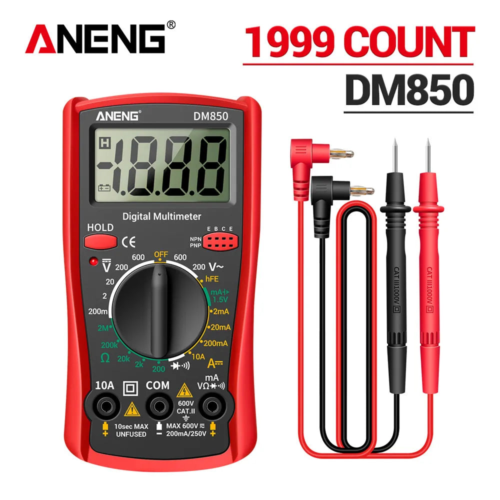 ANENG DM850 Digital Multimeter Automatic Professional 1999 Counts Auto AC/DC Votage Tester Ohm Current Ammeter Detector Tool