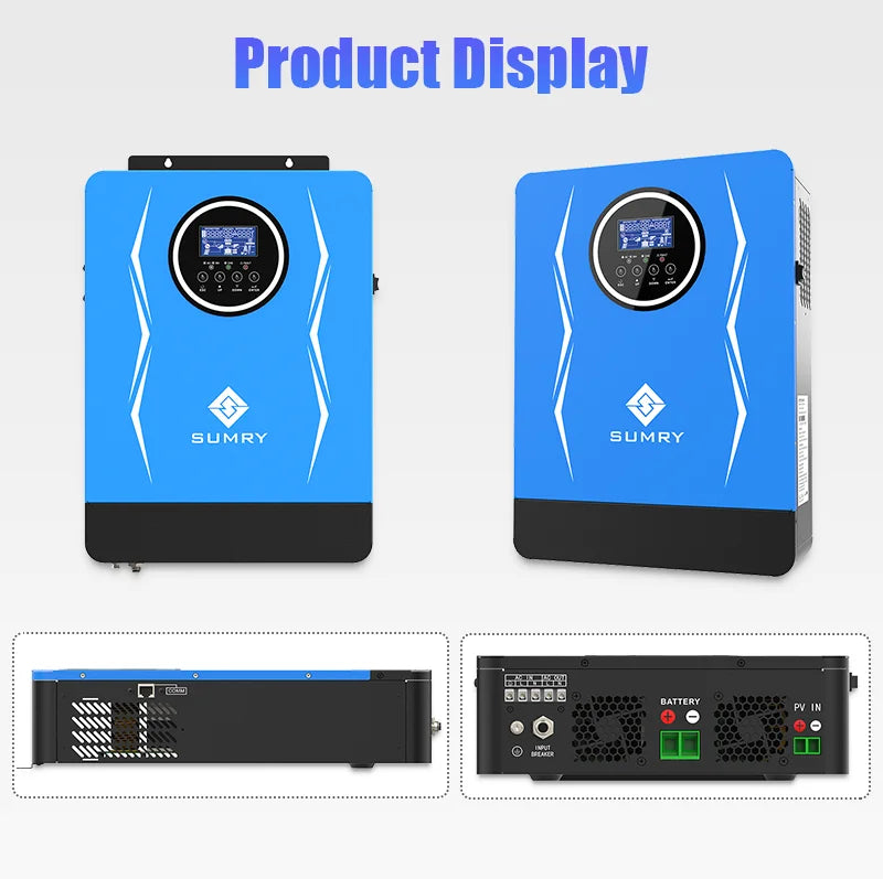 SUMRY Hybrid Inverter Off Grid 3kw 3.8kw 6.2kw 24v 48V AC220-240V Solar Inverter MPPT Pure Sine Wave Inverter
