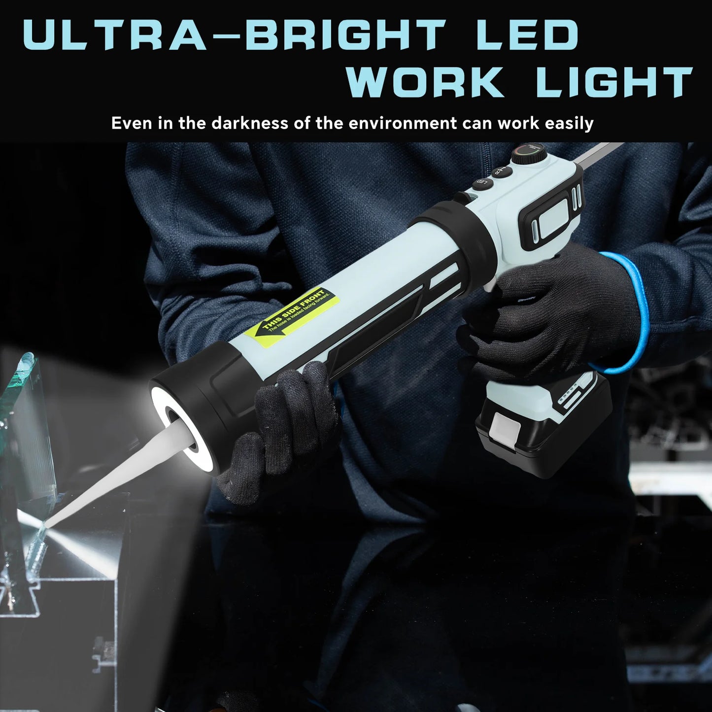 Brushless Electric Caulking Gun Stepless Speed Control Cordless Silicone Gun with LED Light for Makita 18V Battery (No Battery)