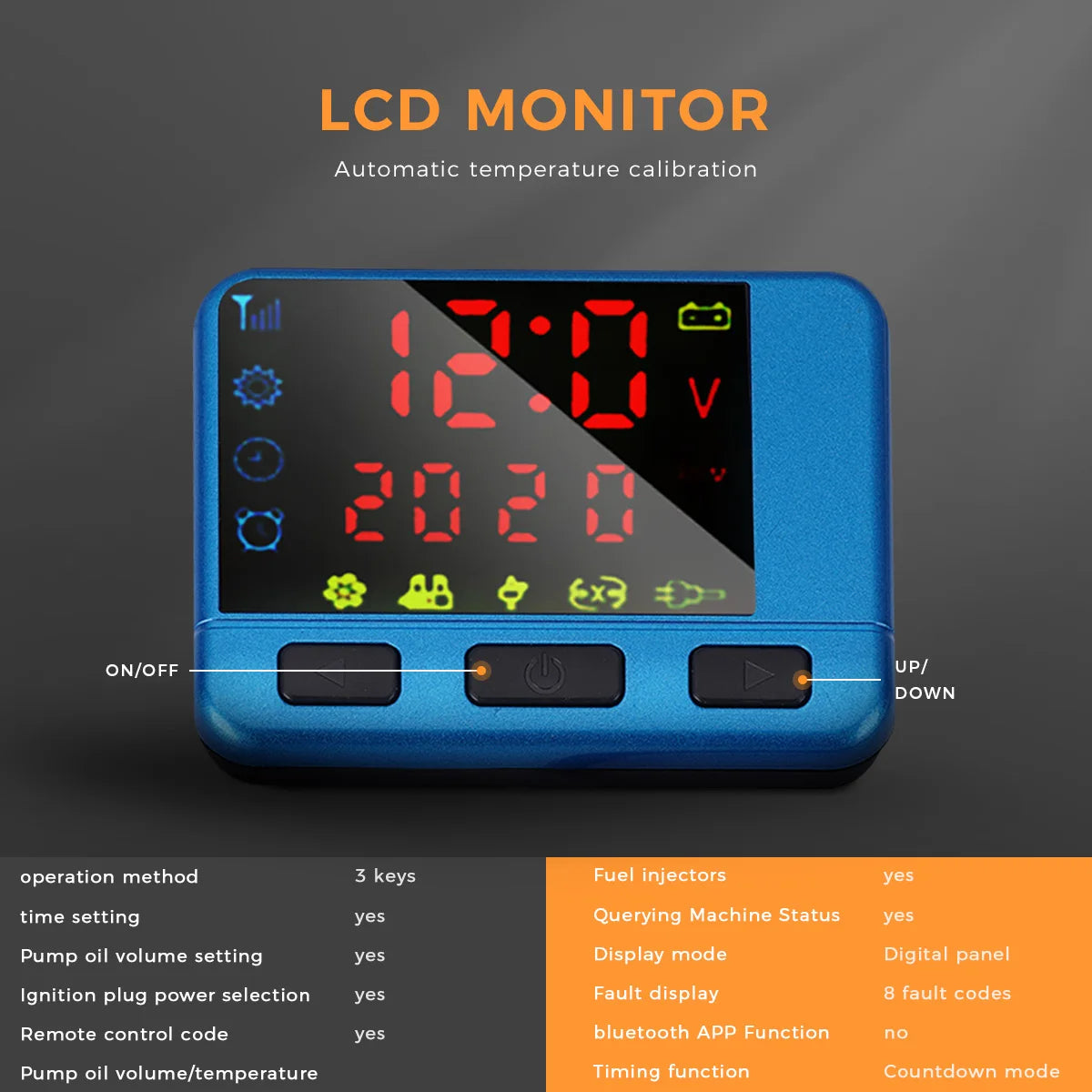Sunster 8KW Air Diesel Heater 12V Diesel Parking Heater LCD Switch Diesel Heater Muffler for RV Motorhome Trailer Trucks Boats