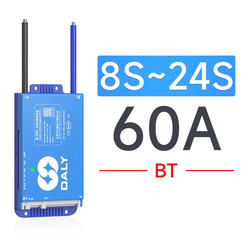 Daly Smart BMS 4s lifepo4 bluetooth Wifi bms 8S 24S 40A 60A 80A 100A Active Balance bms 16s 48v