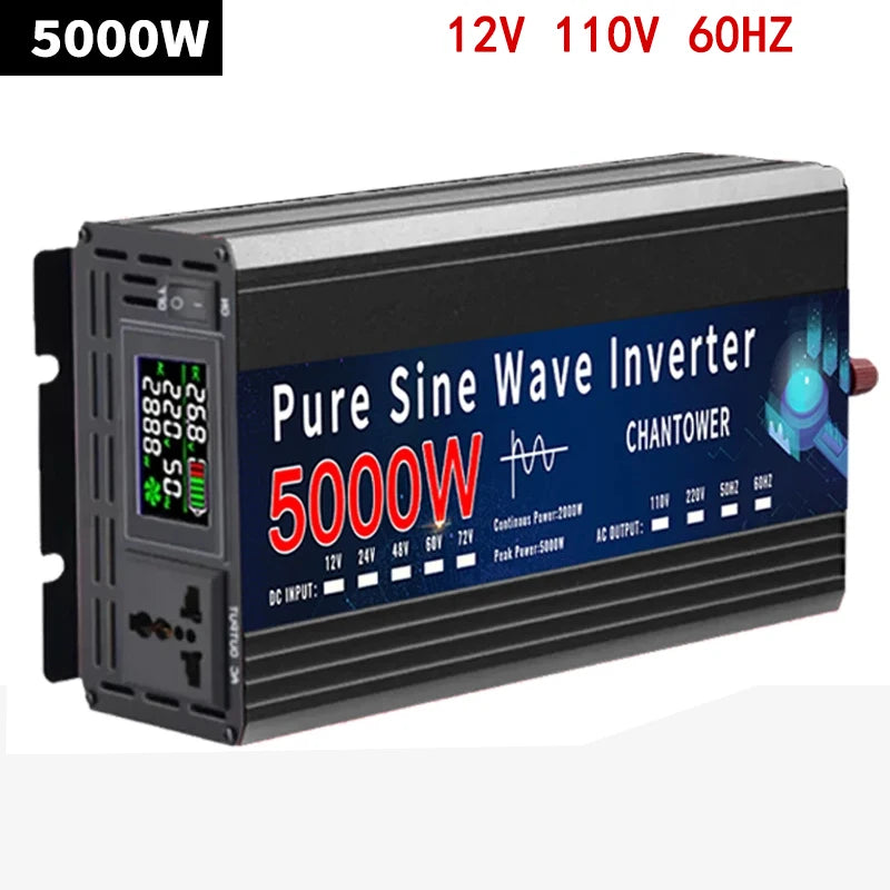 4000W 5000W Inverter 12V 220V 24V 110V Pure Sine Wave Inverter DC To AC Portable Power Voltage Converter Solar Car Inverter