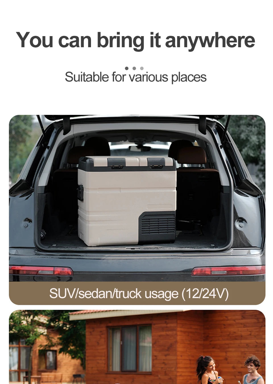 35L/45L/55L Alpicool Car Refrigerator Portable Fridge Double Door Cooler Freezer 12V 24V 220V Outdoor Home Use Camping Travel