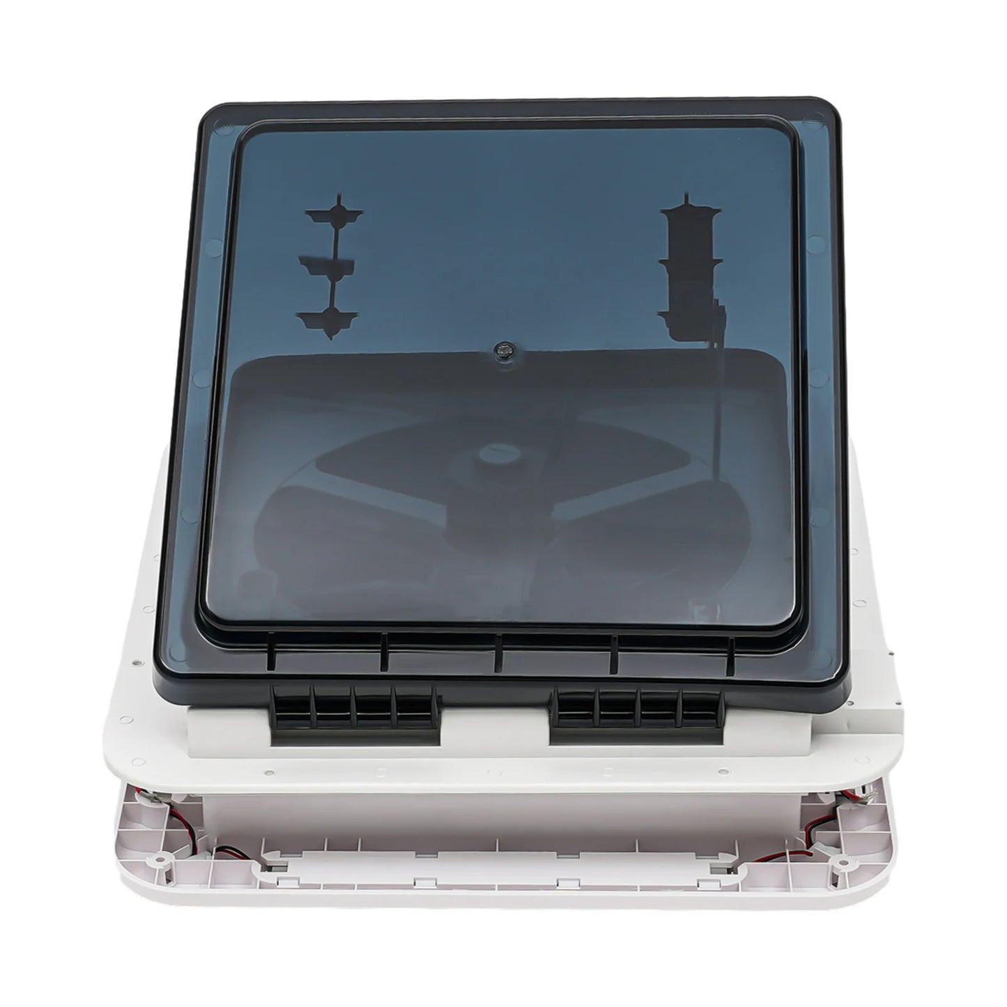 12V Caravan Ventilation Skylight RV Fan Vent Camper Exhaust Fan Shower Roof 280x280mm with LED Light