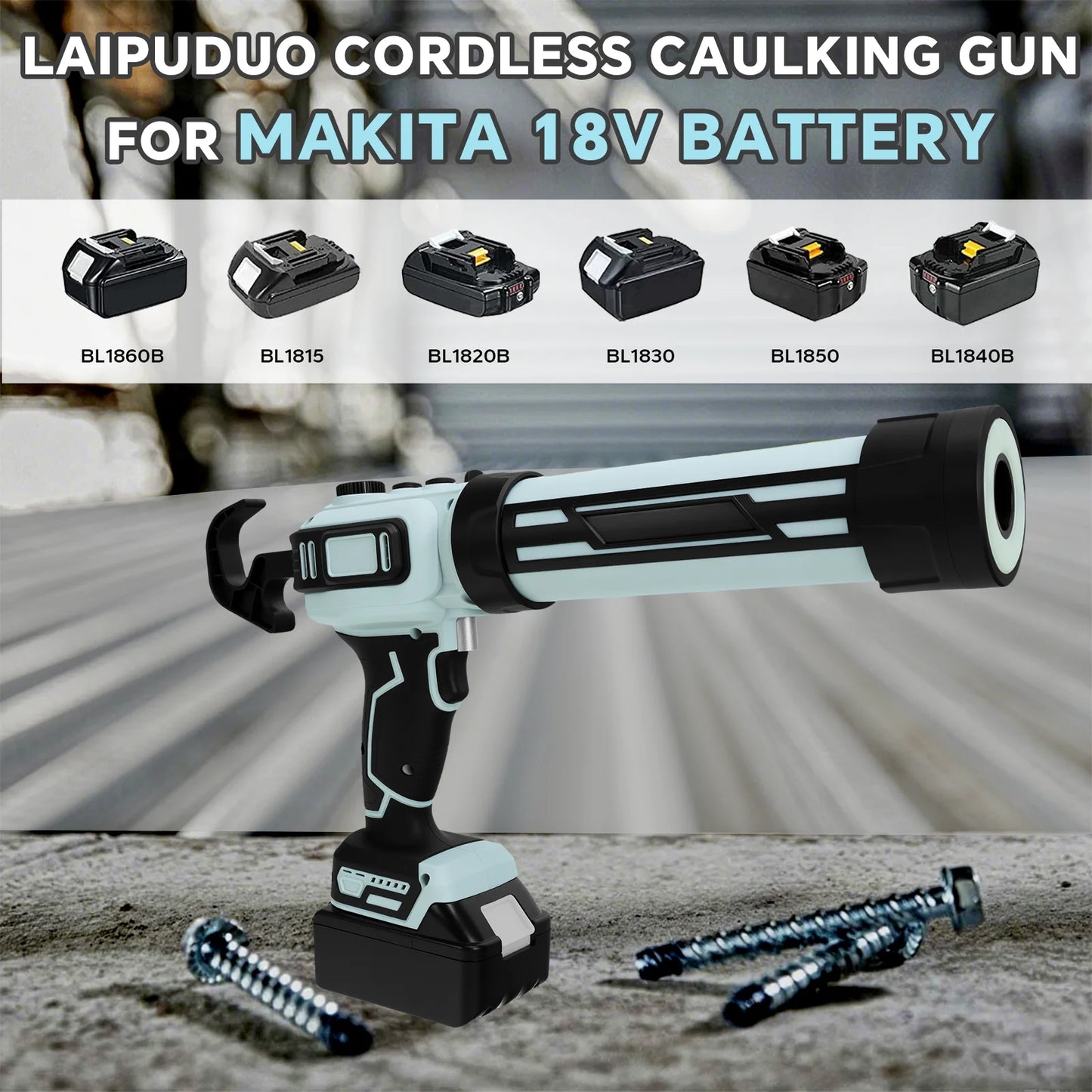 Brushless Electric Caulking Gun Stepless Speed Control Cordless Silicone Gun with LED Light for Makita 18V Battery (No Battery)