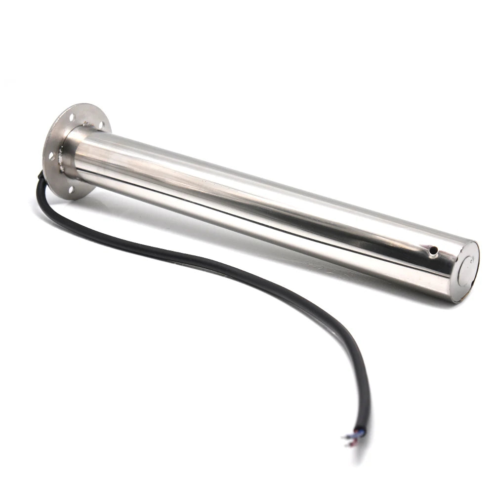 2" 52mm Waste Level Gauge 7 Color LED Holding Tank Gauge 0-190ohm HTG Sewage Level Sensor Steel 100-600mm for Car Boat Custom